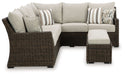 Brook Ranch - Brown - Sofa Sectional, Bench With Cushion (Set of 3) - Premium 3 Piece Outdoor Sets from Signature Design by Ashley® - Just $2128! Shop now at Furniture Wholesale Plus  We are the best furniture store in Nashville, Hendersonville, Goodlettsville, Madison, Antioch, Mount Juliet, Lebanon, Gallatin, Springfield, Murfreesboro, Franklin, Brentwood