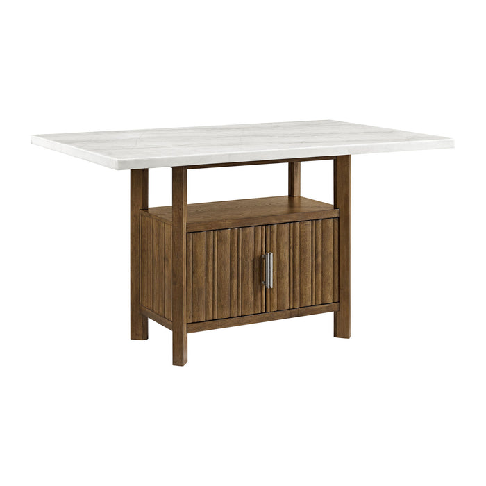 Carmela - Rectangular Counter Table With Marble Top - Brown / White – Counter Tables by Elements International at Furniture Wholesale Plus , Nashville furniture store