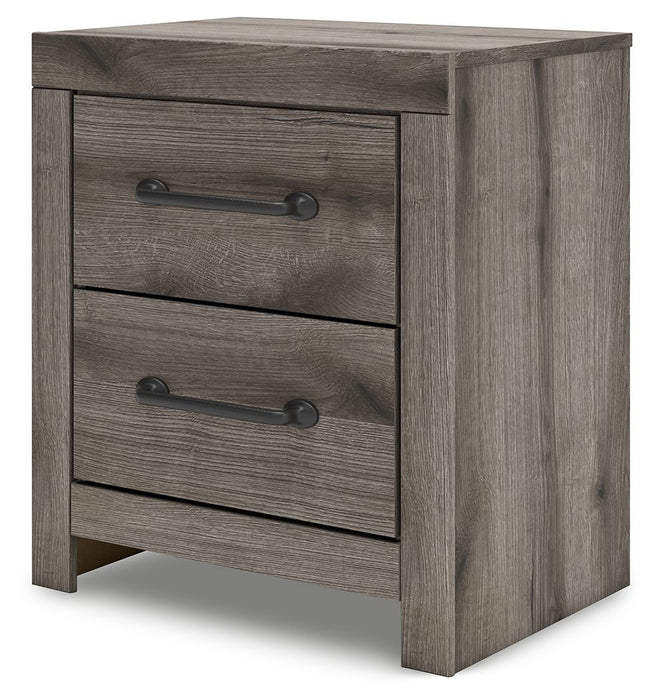 Graystorm - Two Drawer Night Stand - Brown Gray – Nightstands w/ Charging Stations by Signature Design by Ashley® at Furniture Wholesale Plus , Nashville furniture store