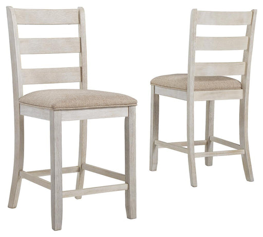 Skempton - Upholstered Barstool (Set of 2) - White – Stool Sets by Signature Design by Ashley® at Furniture Wholesale Plus , Nashville furniture store