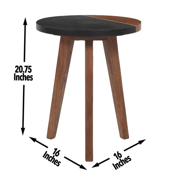 Caspian - Round Accent End Table - Brown – End Tables by Steve Silver Furniture at Furniture Wholesale Plus , Nashville furniture store