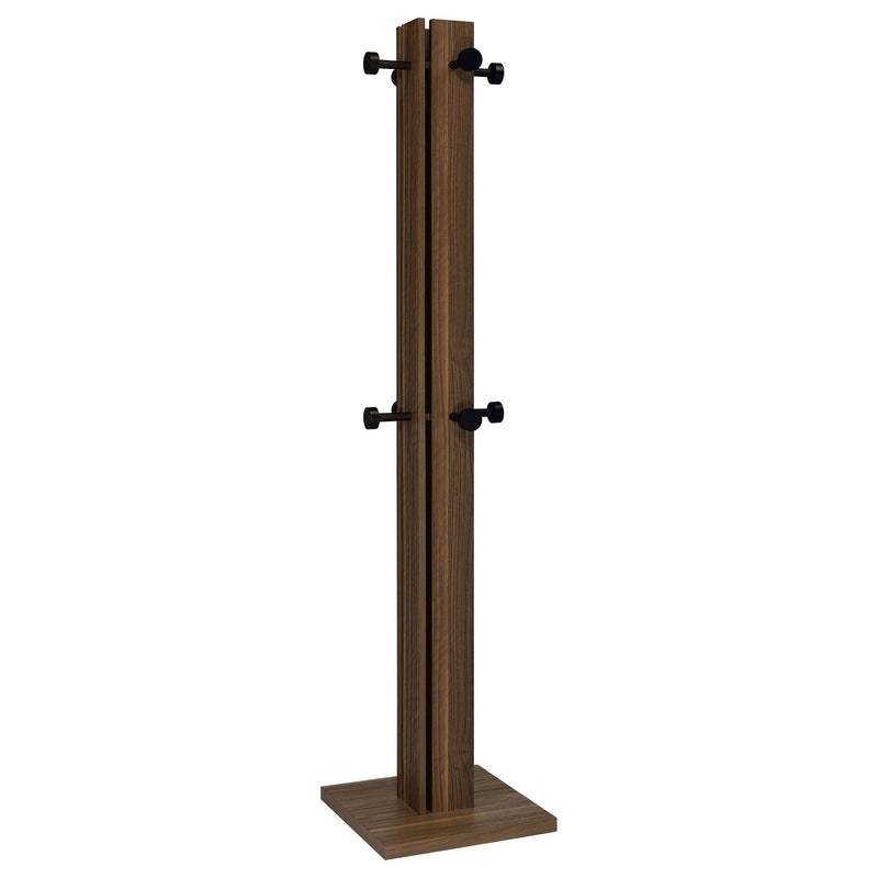 Rikkie - Coat Rack And Mirror - Walnut – Freestanding Coat Racks by Coaster Fine Furniture at Furniture Wholesale Plus , Nashville furniture store