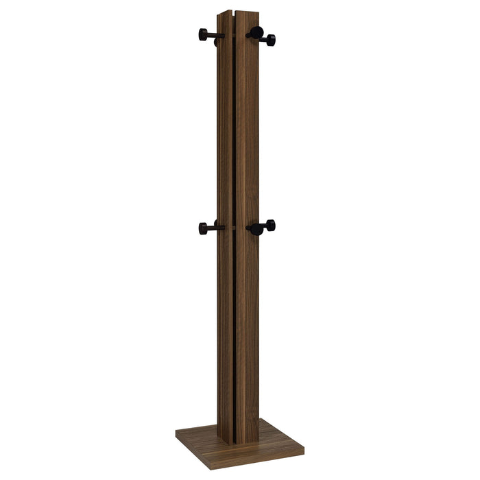 Rikkie - Coat Rack And Mirror - Walnut – Freestanding Coat Racks by Coaster Fine Furniture at Furniture Wholesale Plus , Nashville furniture store
