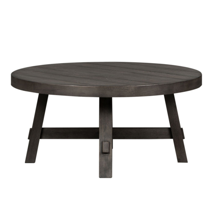 Modern Farmhouse - Splay Leg Round Cocktail Table – Cocktail Tables by Liberty Furniture at Furniture Wholesale Plus , Nashville furniture store