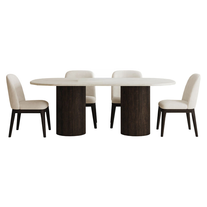 Sylvie - 5 Piece Standard Height Dining Set, Oval Table – 5 Piece Dining Room Sets by Elements International at Furniture Wholesale Plus , Nashville furniture store