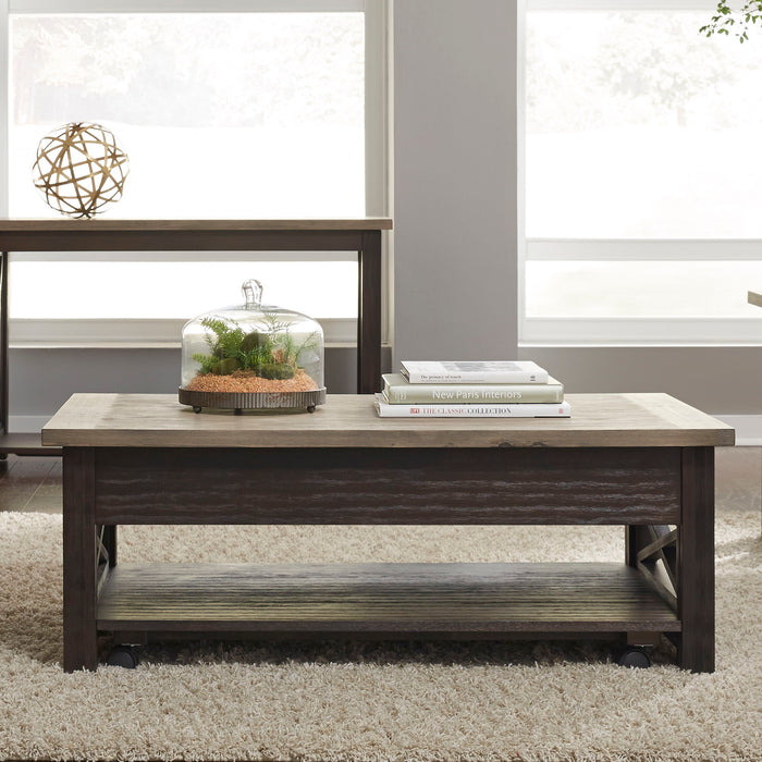 Heatherbrook - Lift Top Cocktail Table - Charcoal & Ash – Cocktail Tables by Liberty Furniture at Furniture Wholesale Plus , Nashville furniture store