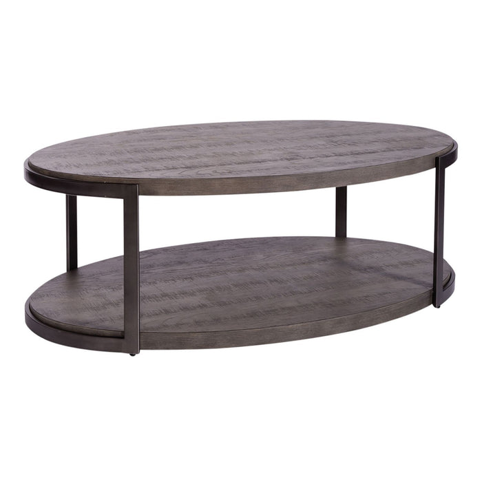 Modern View - Oval Cocktail Table - Dark Gray – Cocktail Tables by Liberty Furniture at Furniture Wholesale Plus , Nashville furniture store