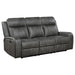 Raelynn - Upholstered Track Arm Motion Sofa - Gray – Reclining Sofas by Coaster Fine Furniture at Furniture Wholesale Plus , Nashville furniture store