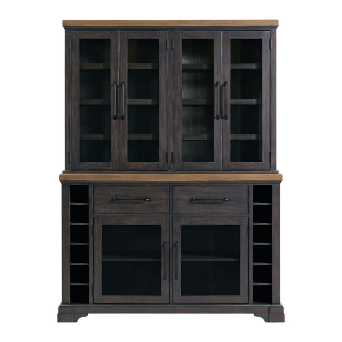 Montrose - Server And Hutch With LED Light - Espresso And Brown – Hutches & Buffets by Elements International at Furniture Wholesale Plus , Nashville furniture store
