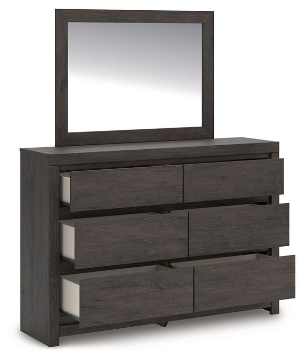 Fraluna - 3 Pc. - Queen Panel Storage Bed, Dresser And Mirror - Charcoal – 3 Piece Bedroom Sets by Signature Design by Ashley® at Furniture Wholesale Plus , Nashville furniture store
