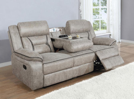 Greer - Upholstered Motion Reclining Sofa – Reclining Sofas by CoasterEveryday at Furniture Wholesale Plus , Nashville furniture store