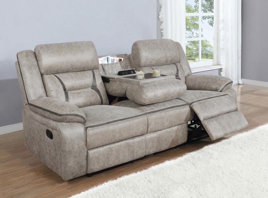 Greer - Upholstered Motion Reclining Sofa – Reclining Sofas by CoasterEveryday at Furniture Wholesale Plus , Nashville furniture store