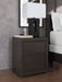 Fraluna - Two Drawer Night Stand - Charcoal – Nightstands w/ Charging Stations by Signature Design by Ashley® at Furniture Wholesale Plus , Nashville furniture store