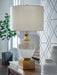 Tavisburg - Glass Table Lamp - Brown / White / Gold – Table Lamps by Signature Design by Ashley® at Furniture Wholesale Plus , Nashville furniture store