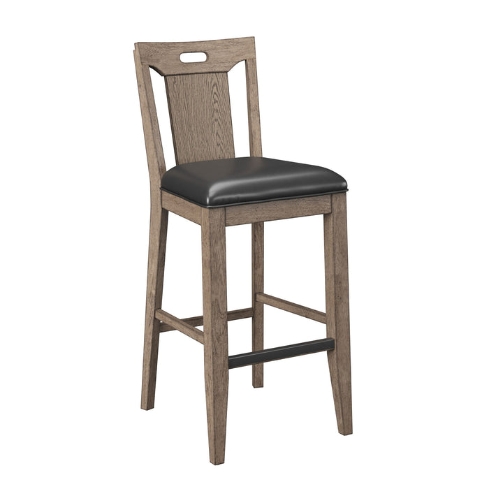 Benton - Slat Back Bar Stool - Brown / Dark - Premium Bar Height (28"-30") from Emerald Home - Just $189! Shop now at Furniture Wholesale Plus  We are the best furniture store in Nashville, Hendersonville, Goodlettsville, Madison, Antioch, Mount Juliet, Lebanon, Gallatin, Springfield, Murfreesboro, Franklin, Brentwood