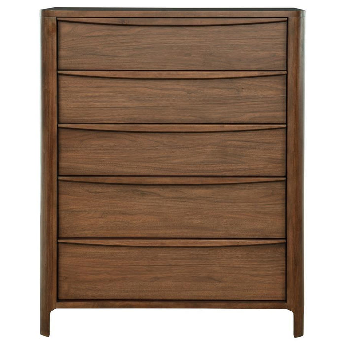 Maderia - 5-Drawer Chest Of Drawers - Walnut – Accent Chests by Coaster Fine Furniture at Furniture Wholesale Plus , Nashville furniture store