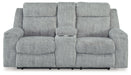 Buntington - Dbl Reclining Loveseat with Console - Pewter – Reclining Loveseats by Benchcraft® at Furniture Wholesale Plus , Nashville furniture store