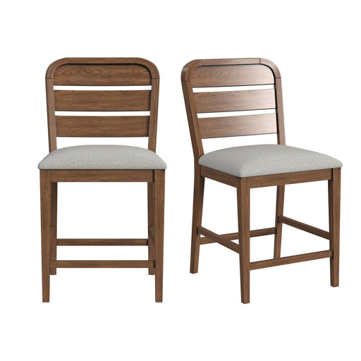 Glinda - Fabric Counter Chair (Set of 2) - Brown / Light Gray – Chair Sets by Elements International at Furniture Wholesale Plus , Nashville furniture store