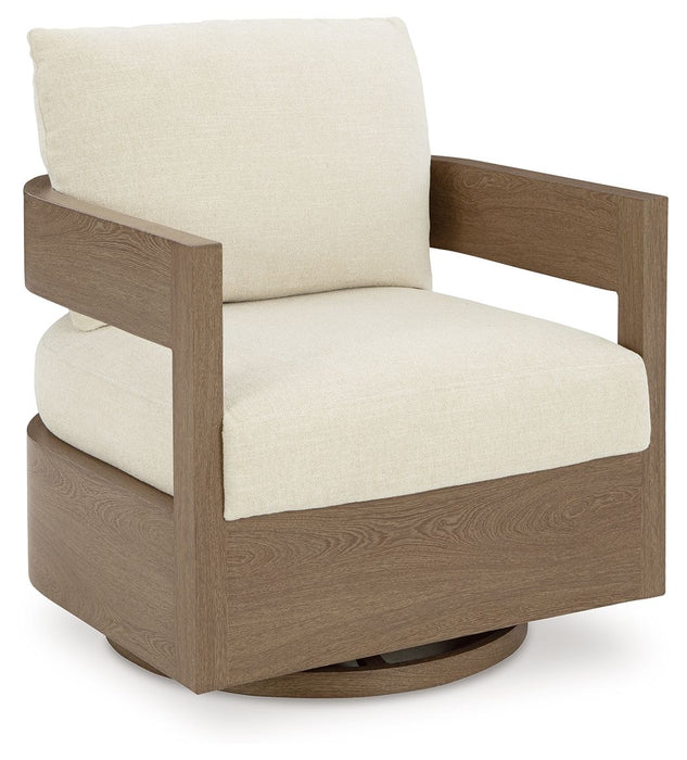 Serene Bay - Dark Brown / White - Swivel Glider Chair With Cushion - Premium Swivel Chairs from Signature Design by Ashley® - Just $928! Shop now at Furniture Wholesale Plus  We are the best furniture store in Nashville, Hendersonville, Goodlettsville, Madison, Antioch, Mount Juliet, Lebanon, Gallatin, Springfield, Murfreesboro, Franklin, Brentwood