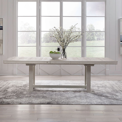 Backroads - Trestle Table - Weathered White & Parchment – Dining Tables by Liberty Furniture at Furniture Wholesale Plus , Nashville furniture store