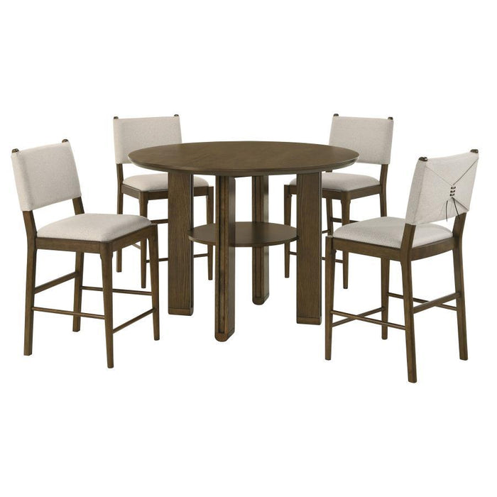 Ottowa - 5 Piece Round Counter Height Dining Room Set - Brown – 5 Piece Dining Room Sets by Coaster Fine Furniture at Furniture Wholesale Plus , Nashville furniture store