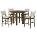 Ottowa - 5 Piece Round Counter Height Dining Room Set - Brown – 5 Piece Dining Room Sets by Coaster Fine Furniture at Furniture Wholesale Plus , Nashville furniture store