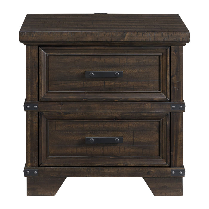 Colorado City - 2-Drawer Nightstand With USB - Charcoal – Nightstands w/ Charging Stations by Elements International at Furniture Wholesale Plus , Nashville furniture store