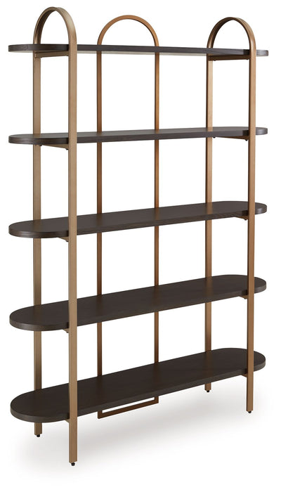 Brentmour - Bookcase - Brown / Gold Finish – Etageres by Signature Design by Ashley® at Furniture Wholesale Plus , Nashville furniture store