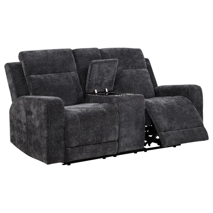 Kennett - Chenille Upholstered Power Reclining Loveseat – Reclining Loveseats by Coaster Fine Furniture at Furniture Wholesale Plus , Nashville furniture store