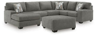 Clarington - 2 Pc. - 3-Piece Sectional And Oversized Ottoman - Greystone – 2 Piece Living Room Sets by Signature Design by Ashley® at Furniture Wholesale Plus , Nashville furniture store