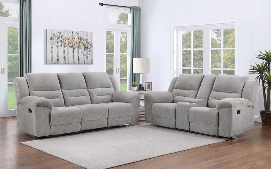 Gilson - Chenille Upholstered Sofa Set – Reclining Sofas & Loveseats by Coaster Fine Furniture at Furniture Wholesale Plus , Nashville furniture store