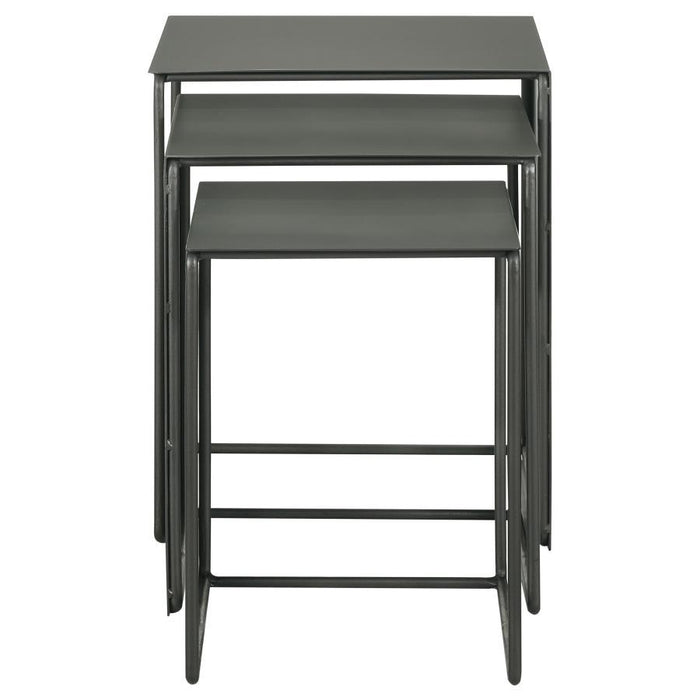 Imez - 3 Piece Rectangular Metal Nesting Table Set - Gray – Nesting Tables by Coaster Fine Furniture at Furniture Wholesale Plus , Nashville furniture store