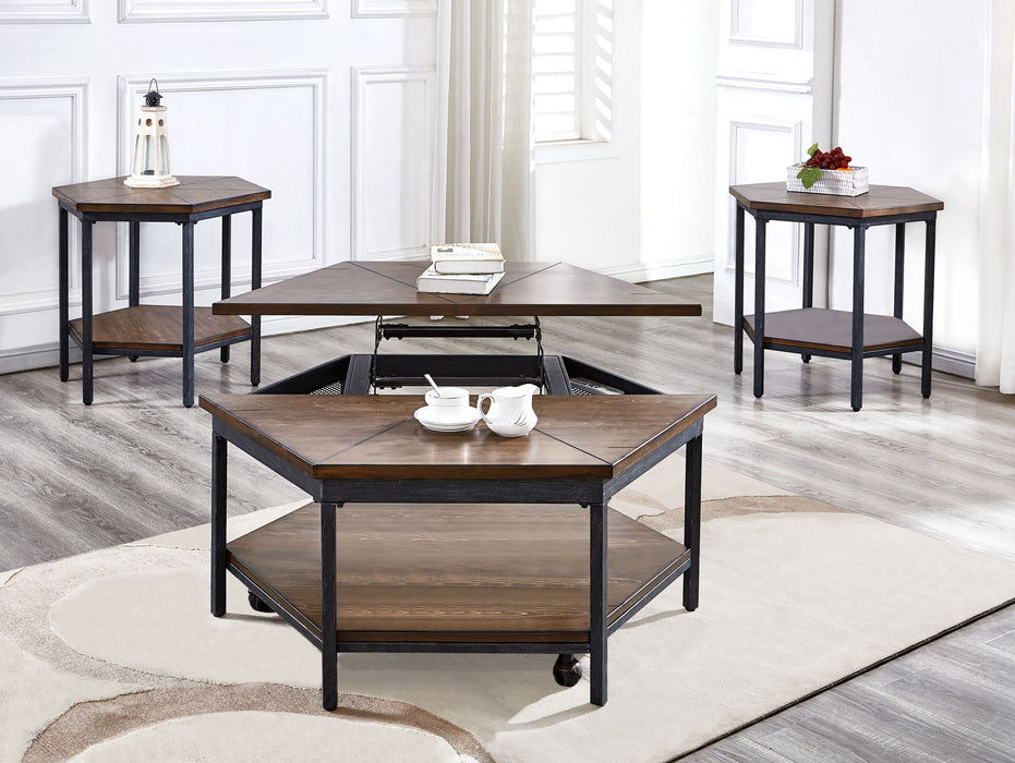 Ultimo - Hexagon End Table - Brown – End Tables by Steve Silver Furniture at Furniture Wholesale Plus , Nashville furniture store
