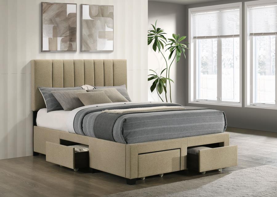Wheatland - 4-Drawer Upholstered Storage Bed – Storage Beds by Coaster Fine Furniture at Furniture Wholesale Plus , Nashville furniture store
