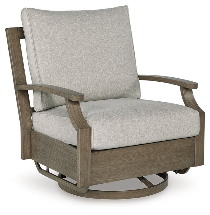 Rainier Ranch - Swivel Glider Chair With Cushion - Brown / Beige – Swivel Chairs by Signature Design by Ashley® at Furniture Wholesale Plus , Nashville furniture store