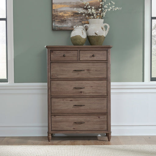 Hickory Grove - 6 Drawer Chest - Heirloom Brown – Accent Chests by Liberty Furniture at Furniture Wholesale Plus , Nashville furniture store