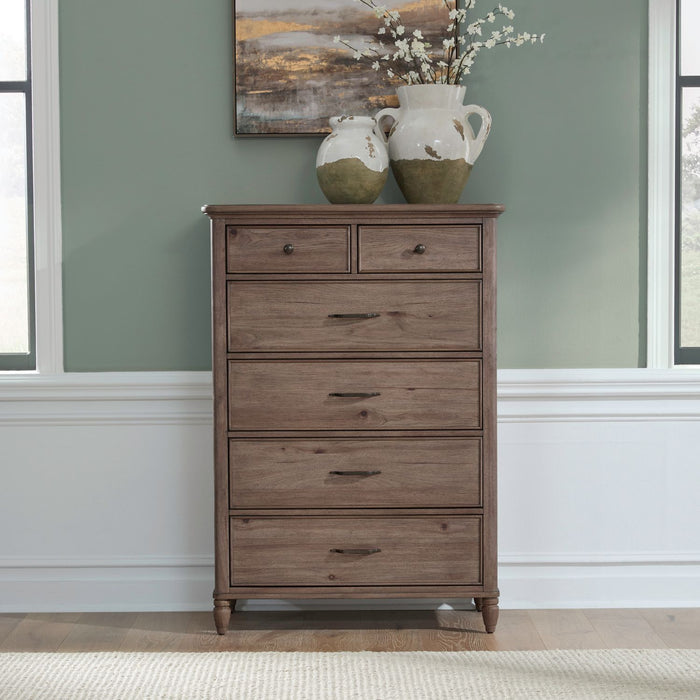 Hickory Grove - 6 Drawer Chest - Heirloom Brown – Accent Chests by Liberty Furniture at Furniture Wholesale Plus , Nashville furniture store