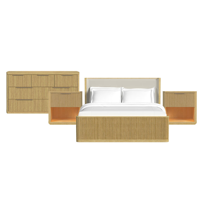 Sylvie - Bedroom Set With Upholstered Bed – 3 Piece Bedroom Sets by Elements International at Furniture Wholesale Plus , Nashville furniture store