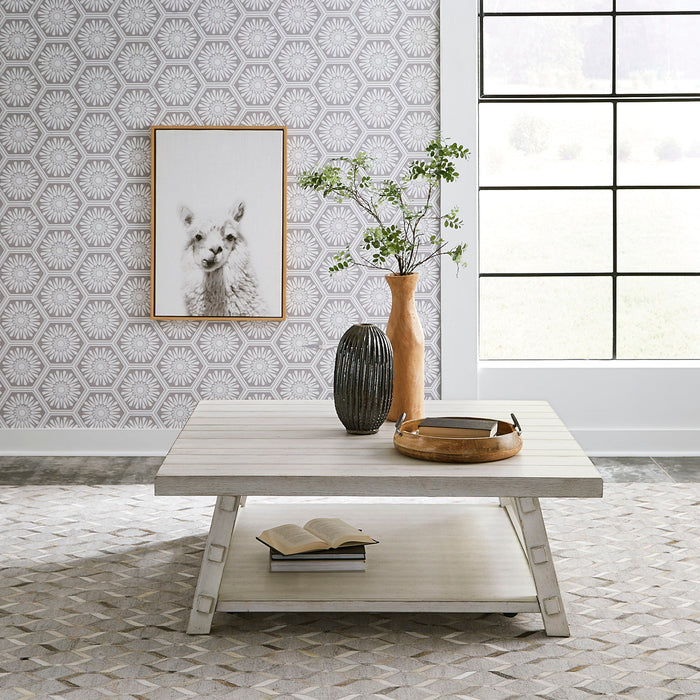 Modern Farmhouse - Oversized Square Cocktail Table – Cocktail Tables by Liberty Furniture at Furniture Wholesale Plus , Nashville furniture store