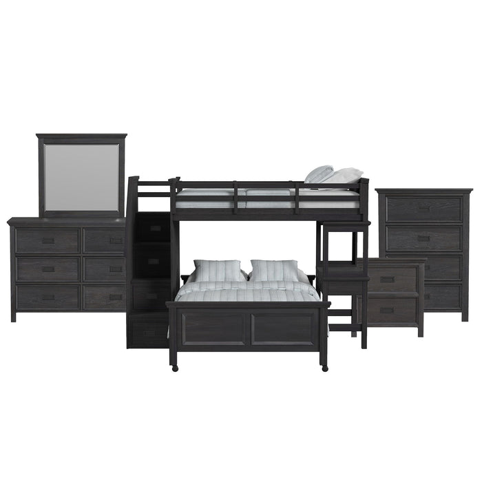Hampton Kids - Loft With Staircase And Desk With Speaker Bedroom Set – 3 Piece Bedroom Sets by Elements International at Furniture Wholesale Plus , Nashville furniture store
