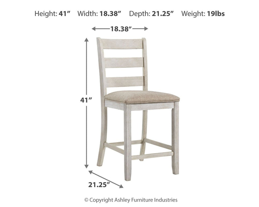 Skempton - Upholstered Barstool (Set of 2) - White – Stool Sets by Signature Design by Ashley® at Furniture Wholesale Plus , Nashville furniture store