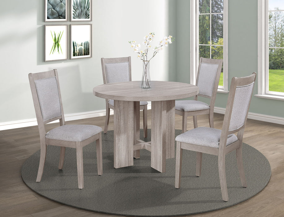 Amara - 5 Piece Round Dining Set Drift Wood - Drift Wood – 5 Piece Dining Room Sets by Crown Mark at Furniture Wholesale Plus , Nashville furniture store