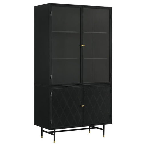 Santiago - 4 Door Metal Tall Storage Cabinet - Matte Black – Accent Cabinets by CoasterElevations at Furniture Wholesale Plus , Nashville furniture store