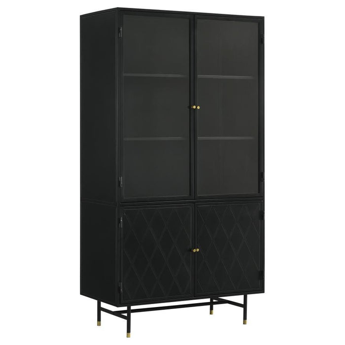 Santiago - 4 Door Metal Tall Storage Cabinet - Matte Black – Accent Cabinets by CoasterElevations at Furniture Wholesale Plus , Nashville furniture store