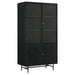 Santiago - 4 Door Metal Tall Storage Cabinet - Matte Black – Accent Cabinets by CoasterElevations at Furniture Wholesale Plus , Nashville furniture store