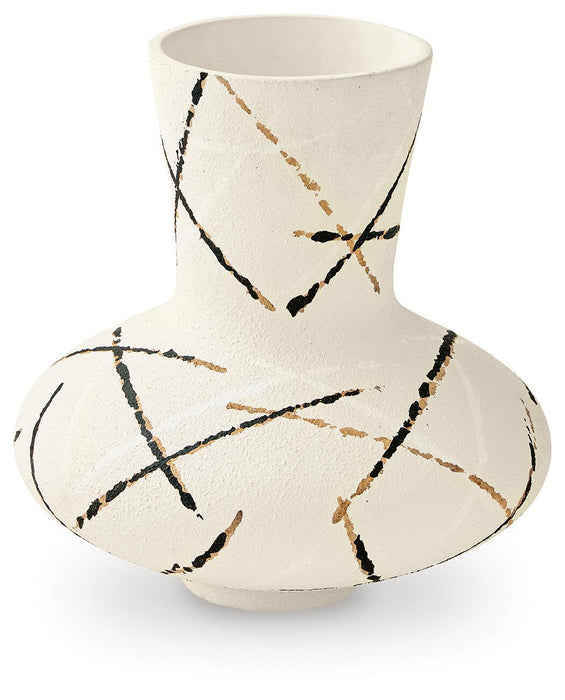 Brockford - Vase - Cream / Black / Brown – Vases & Jars by Signature Design by Ashley® at Furniture Wholesale Plus , Nashville furniture store