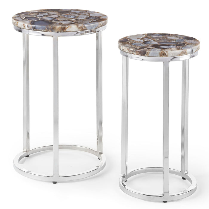 Onyx - Agate Top Nesting Table - Pearl Silver – Nesting Tables by Steve Silver Furniture at Furniture Wholesale Plus , Nashville furniture store