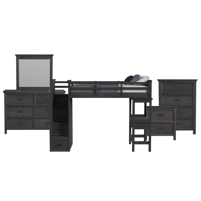 Hampton Kids - Loft With Staircase And Desk With Speaker Bedroom Set – 3 Piece Bedroom Sets by Elements International at Furniture Wholesale Plus , Nashville furniture store