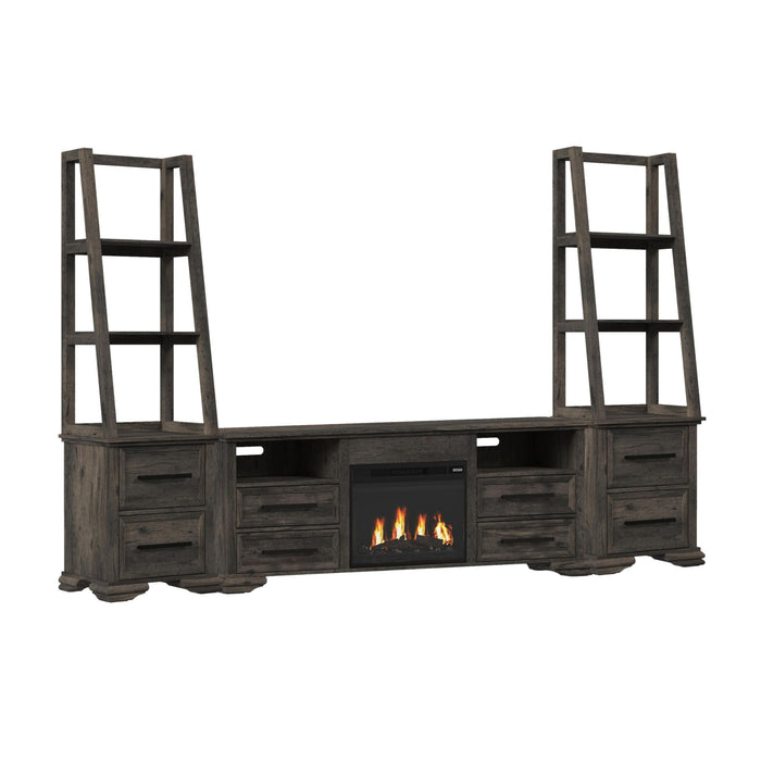 Park Ridge - 4 Piece Entertainment Unit With 71'' TV Console - Charcoal – Entertainment Centers by Elements International at Furniture Wholesale Plus , Nashville furniture store
