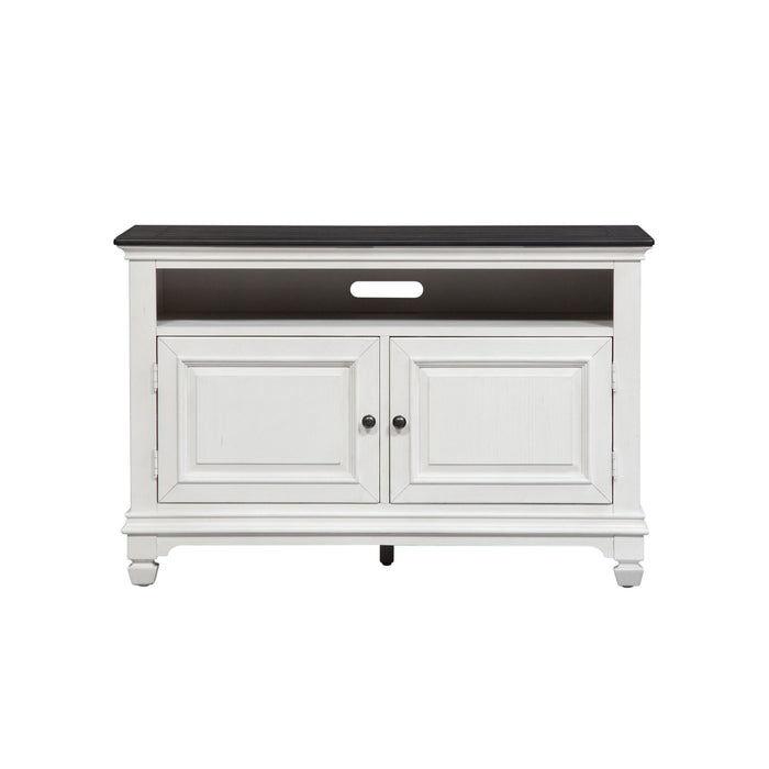 Allyson Park - 46" TV Console - Wirebrushed White / Charcoal – TV Stands by Liberty Furniture at Furniture Wholesale Plus , Nashville furniture store